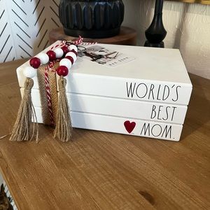 Rae Dunn Worlds Best Mom Book Stack